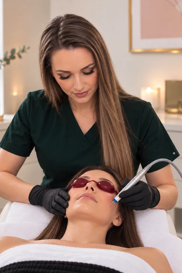 Laserowe zamykanie naczynek Bemowo, zabieg laserem diodowym na twarzy w gabinecie Estetic Royal Derm